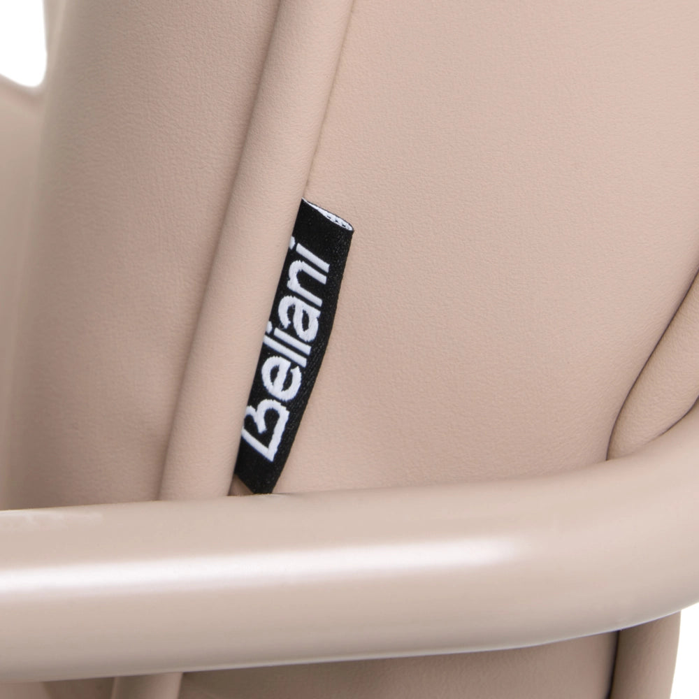 Sedia da ufficio in ecopelle beige con struttura in metallo nero, imbottita, girevole e regolabile Arredamento per ufficio