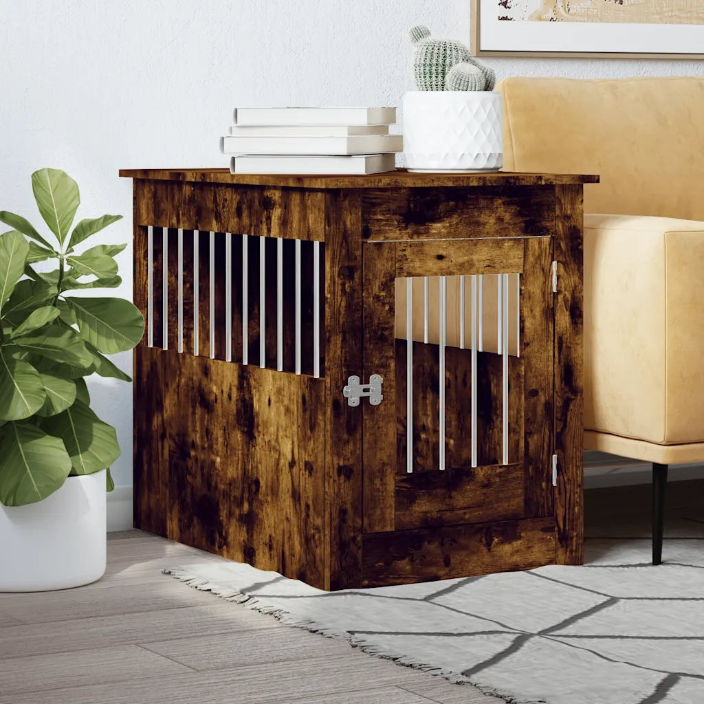 Gabbia Cani da Arredamento Rovere Fumo 55x80x68cm Multistrato CFW6048847