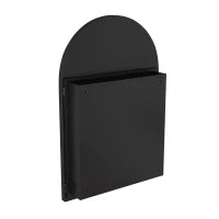 Armadietto a specchio ad arco con cornice in metallo, per bagno, soggiorno e camera da letto, 91x61x12 cm, Nero