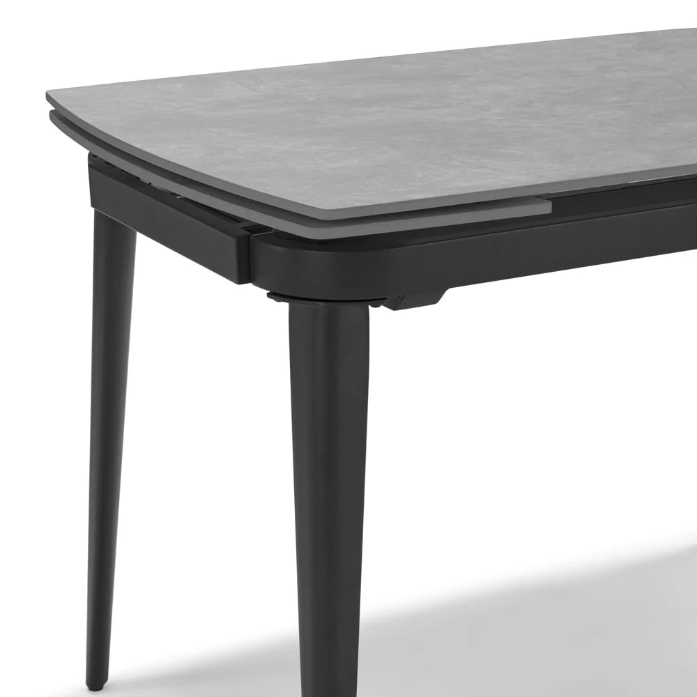 Tavolo da pranzo allungabile 110X72 Pietra Grigia modello ZANTE fino a a 160 CM per sala da pranzo, cucina e soggiorno, design moderno con top in grès ceramico