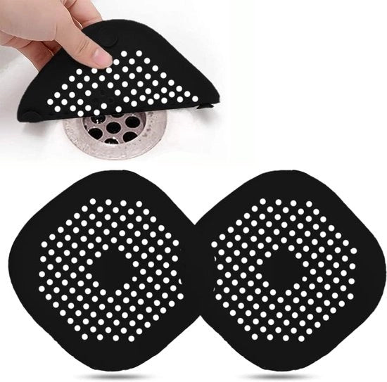 Filtro di Protezione per Fognatura - 2 Pezzi - Filtro di Protezione per Fognatura in Silicone - per Bagno, Cucina, Lavello - Nero
