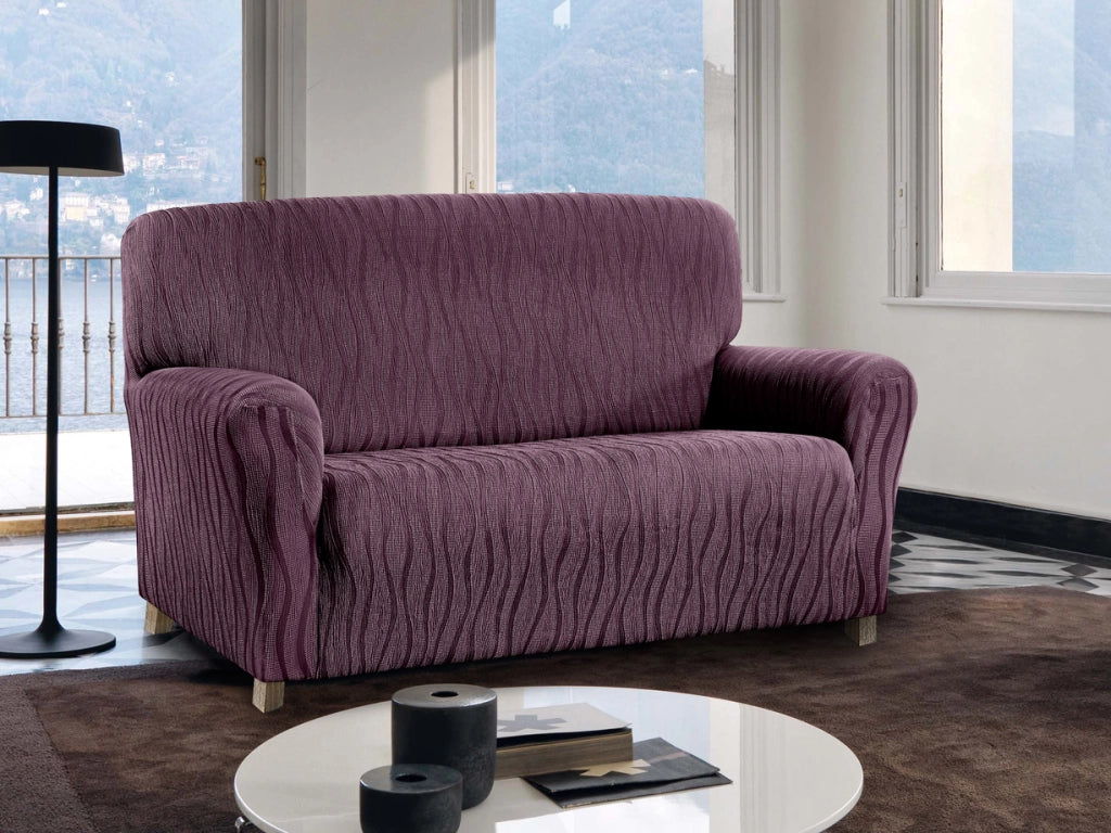 Copridivano Sofà Poltrona Elasticizzato Protezione Macchie Modello Wonderful - 2 Posti - Lilla
