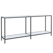 Tavolo Consolle | Tavolo d'Ingresso Bianco 180x35x75,5 cm in Vetro Temperato
