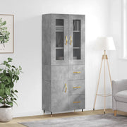Credenza Grigio Cemento 69,5x34x180 cm in Legno Multistratocod mxl 77630