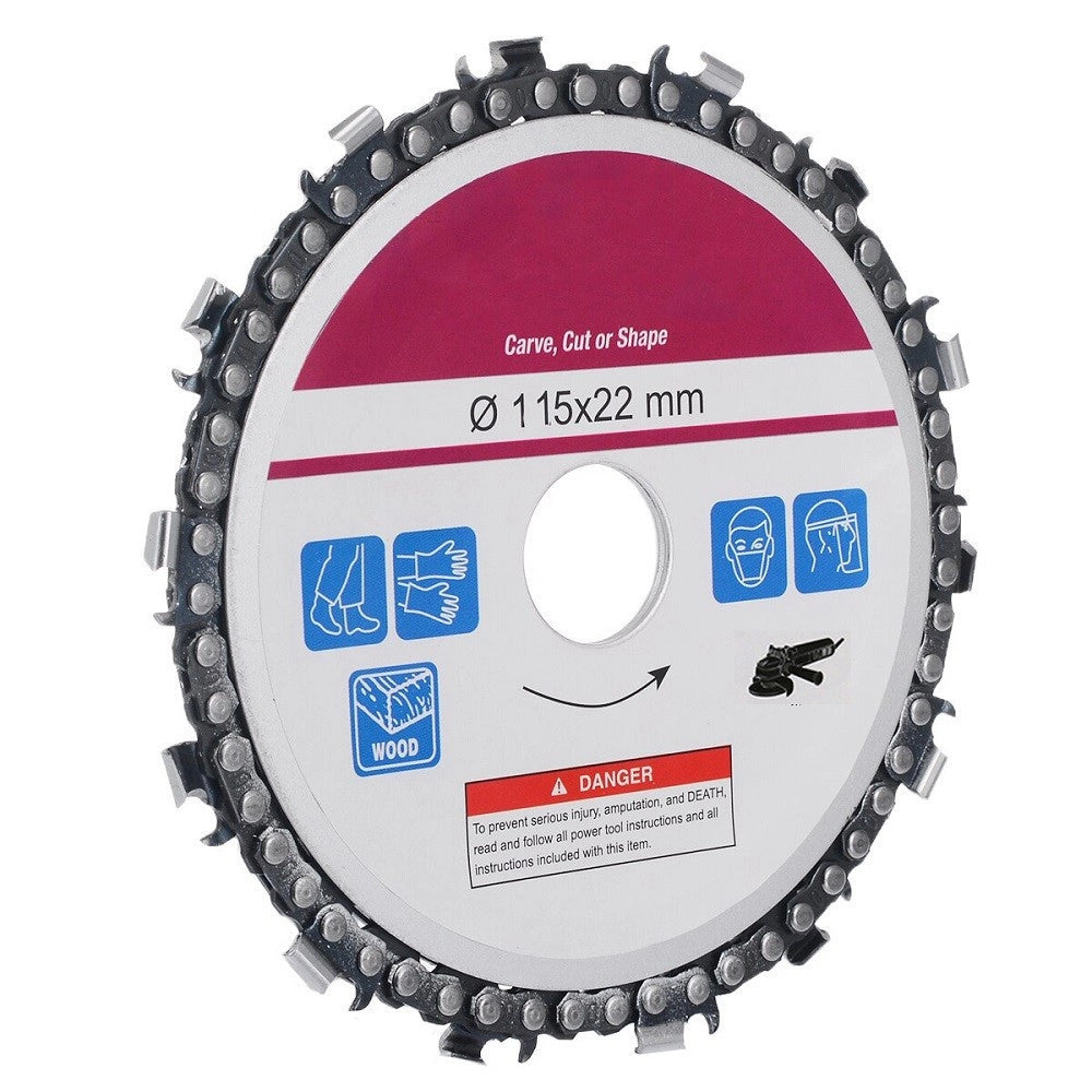Trade Shop - Lama Disco Taglio Legno A Catena Per Smerigliatrice Angolare 115 X 22 Mm -