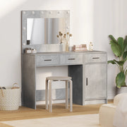 Set da Toeletta a 2 Pezzi con LED Grigio Cemento in Legno Ingegnerizzato