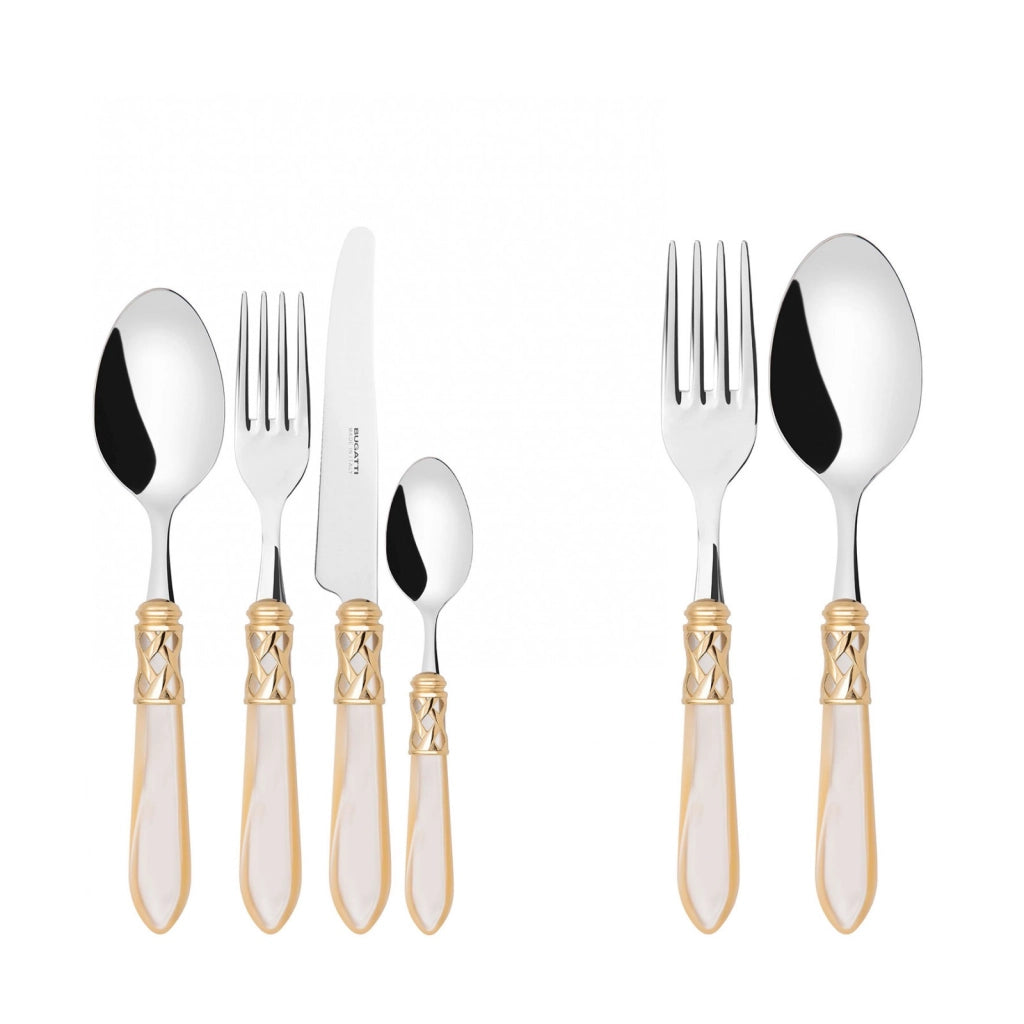 ALADDIN Ghiera Dorata, Posate Set 50 pz, Scatola Wengè, Casa