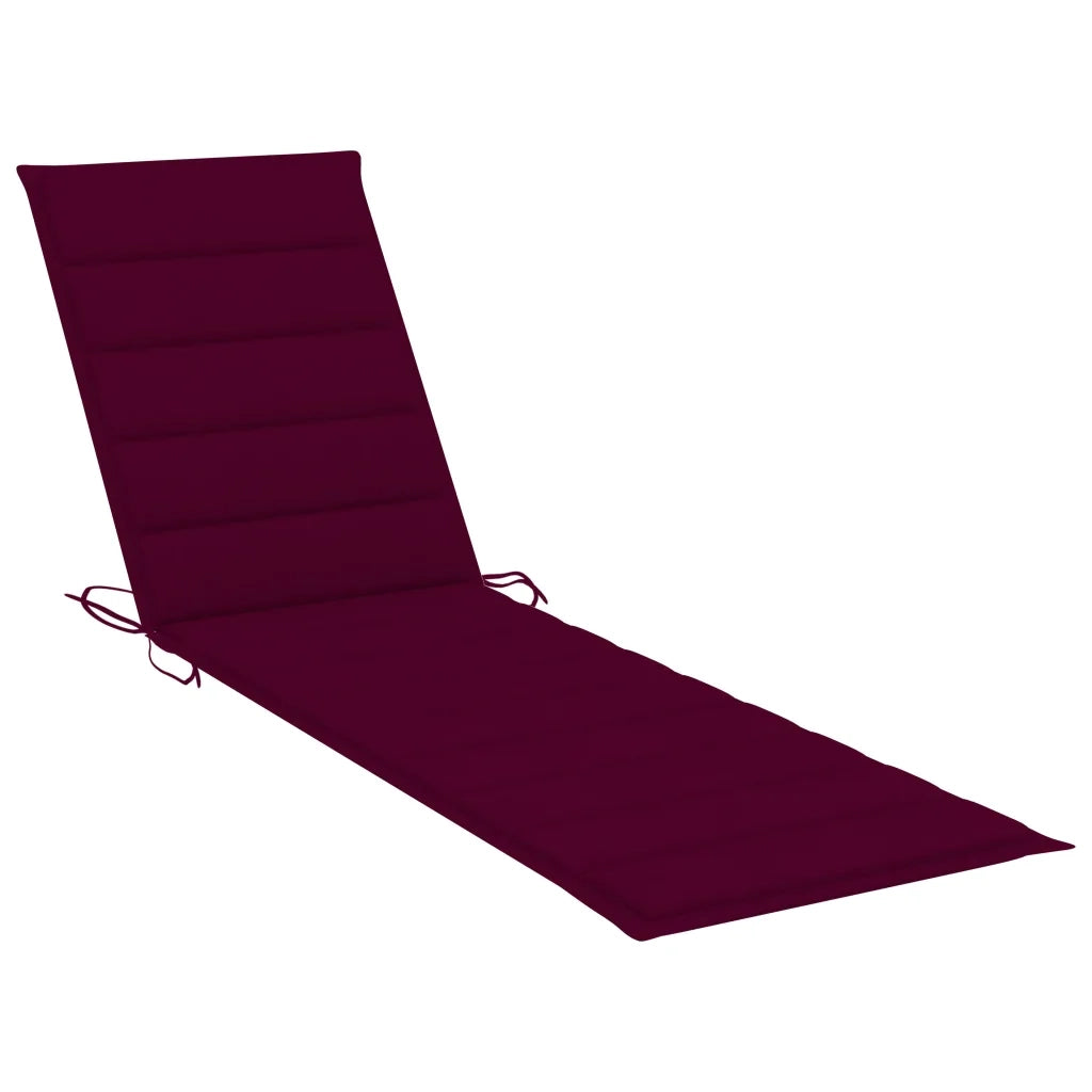Lettino Prendisole con Cuscino in Massello di Teak Rosso Vino cod mxl 9262