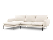 Cosmopolitan Design - Divano angolare sinistro "Vienna" 5 posti in bouclé beige 