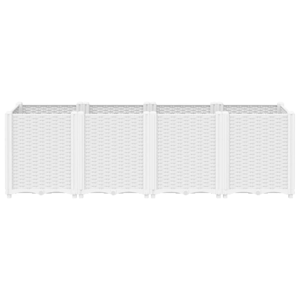 Fioriera rialzata per piante fiori terrazza giardino 160 x 40 x 53 cm polipropilene bianco 02_0037460