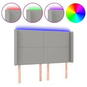 Testiera | Testata a LED Grigio Chiaro 147x16x118/128 cm in Tessuto