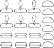 Set di accessori per fai da te da 18 pezzi - Ganci a muro/D-ringen - Ganci adattabili - Attrezzi per cucire - Cinture per animali/Schegge per chiavi - Catena in acciaio inox di alta qualità - Accessori per artigianato