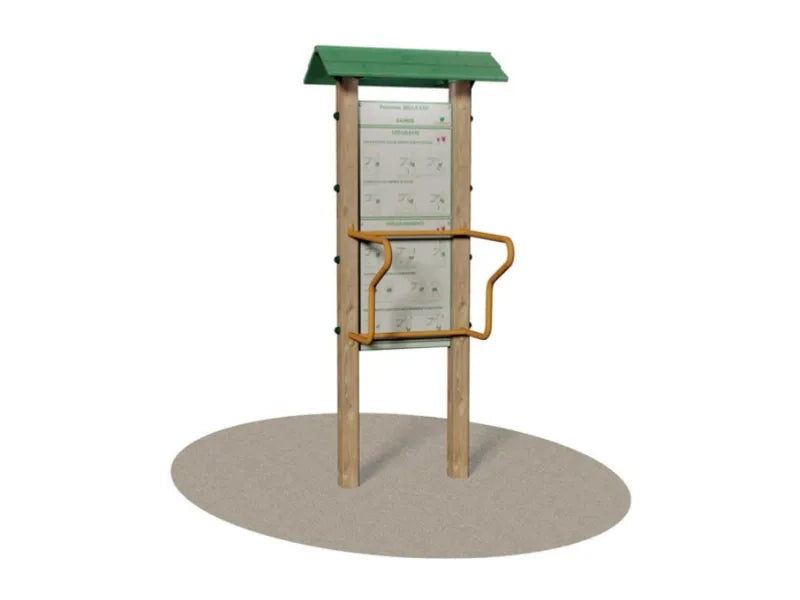 Movimento Gambe 3000 Giochipark legno acciaio cartello Dibond fitness outdoor