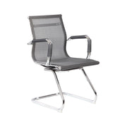 Sedia da ufficio Dgoldon, Seduta sala da attesa per ufficio con braccioli, Seduta ergonomica da attesa, 62x54h89 cm, Grigio