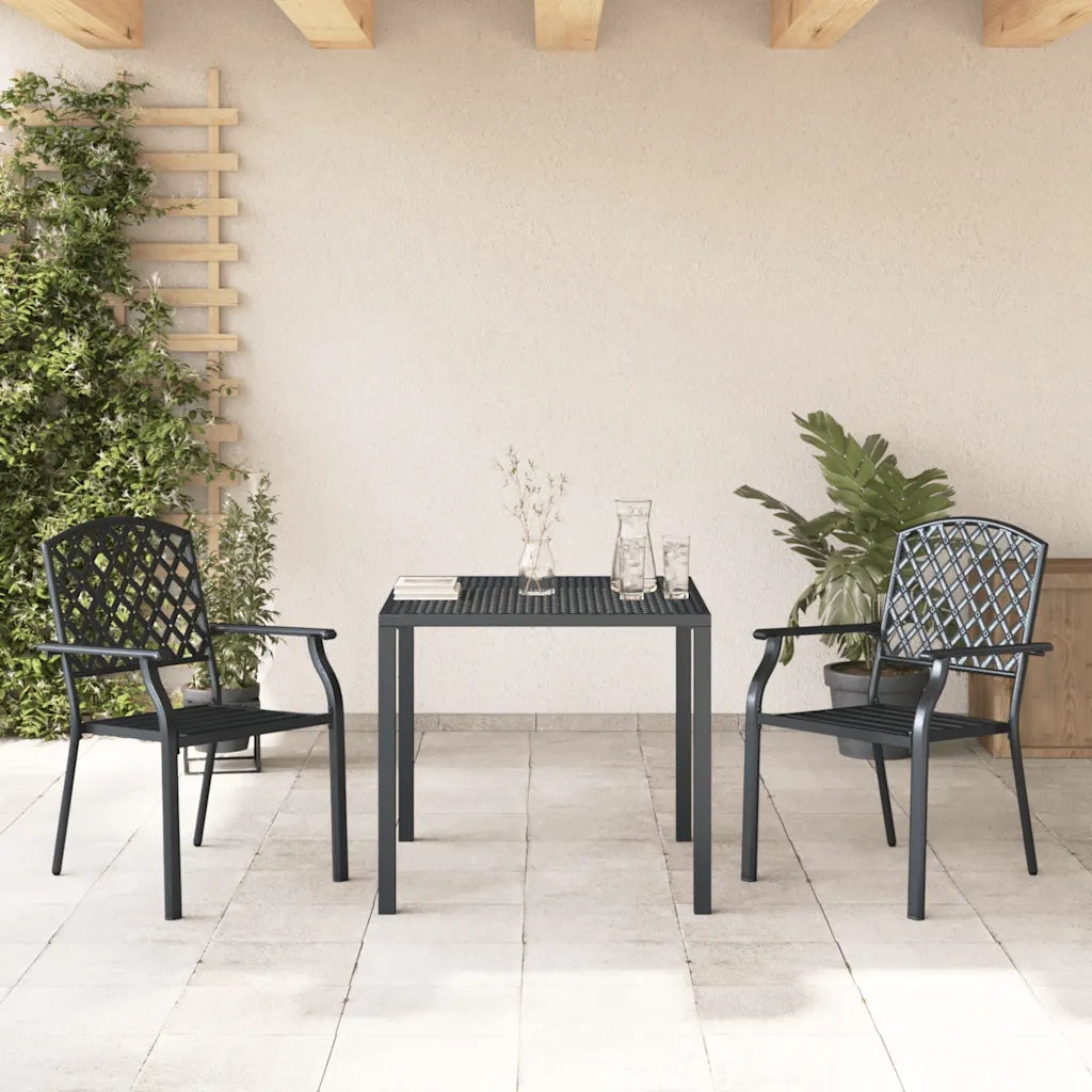 Sedie da giardino Impilabili 2 pz | Sedie da Esterno in Acciaio Antracite
