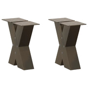 Gambe per Tavolino da CaffÃ¨ a Forma di X 2 pz Acciaio Naturale 40x(30-31) cm Acciaio
