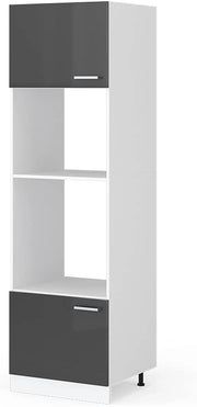 Mobile cucina microonde R-Line, Antracite lucido, 60 cm, per la libera combinazione all'interno di sistemi cucina modulari