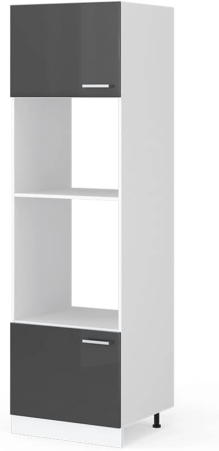 Mobile cucina microonde R-Line, Antracite lucido, 60 cm, per la libera combinazione all'interno di sistemi cucina modulari