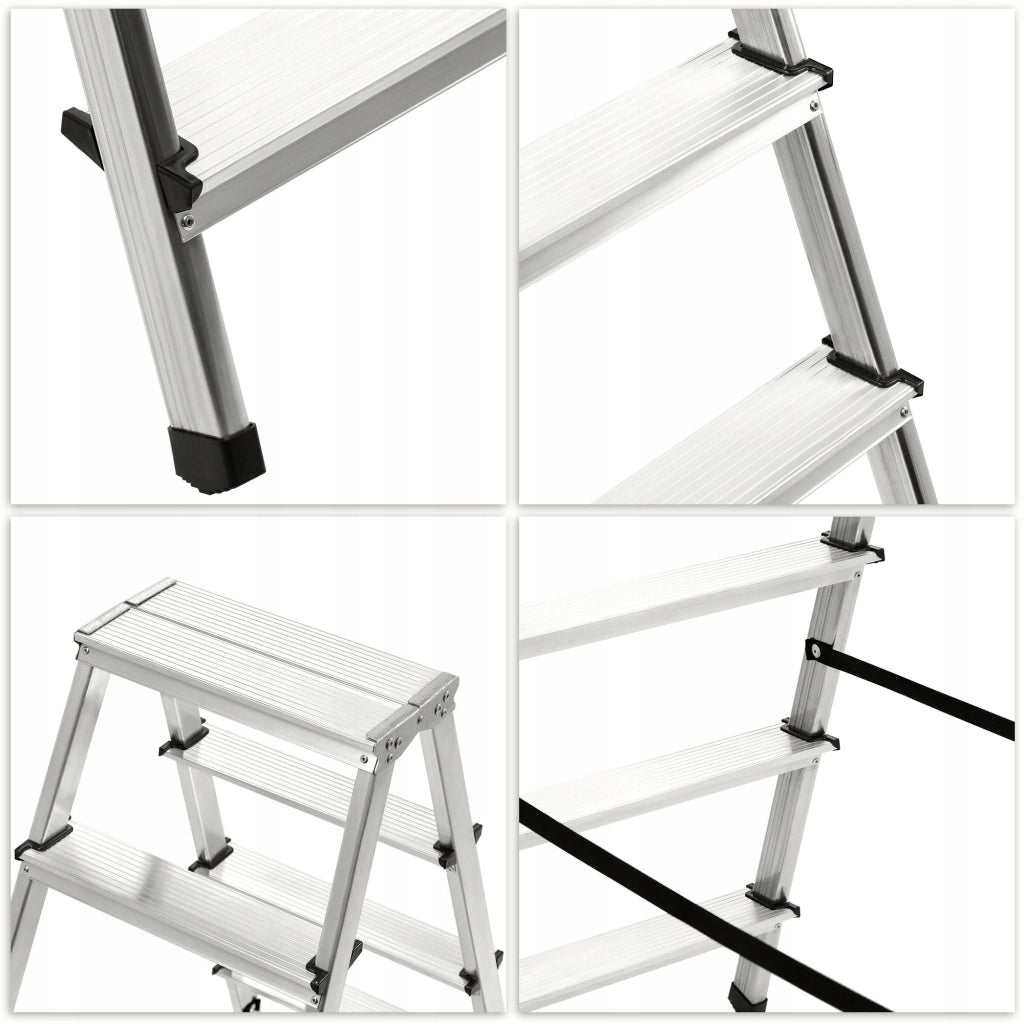 Scala domestica KADAX 2x3 a doppia faccia pieghevole, robusta, portata 125 kg, prodotto polacco.