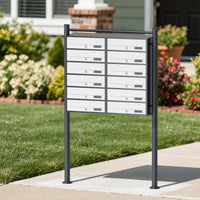 Cassetta postale condominiale autoportante 12 posti antracite/bianco 945 x 270 x 1500 mm 2 moduli