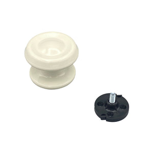 Pomolo fisso per porta SAGUATTI 876/80KB in alluminio bianco lucido