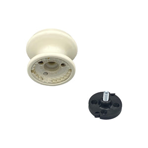 Pomolo fisso per porta SAGUATTI 876/80KB in alluminio bianco lucido