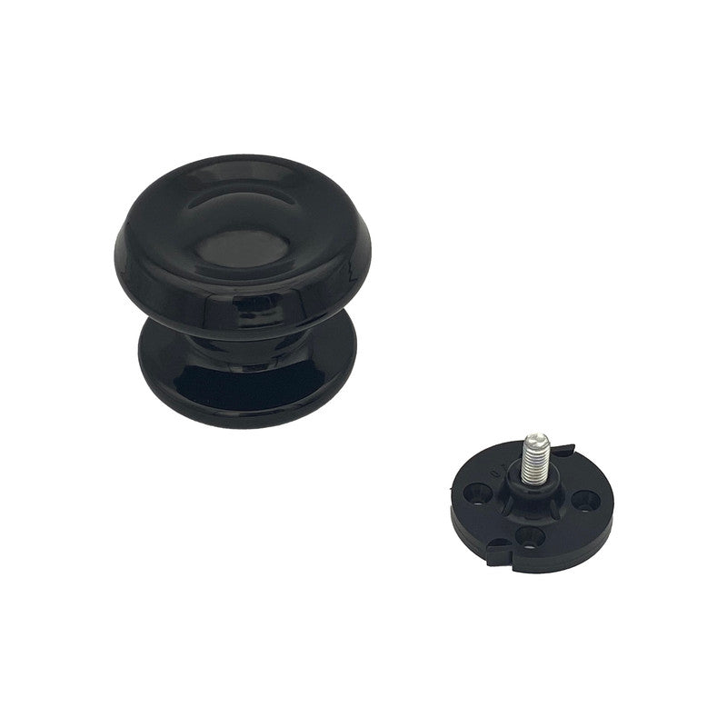 Pomolo fisso per porta SAGUATTI 876/80QB in alluminio nero lucido