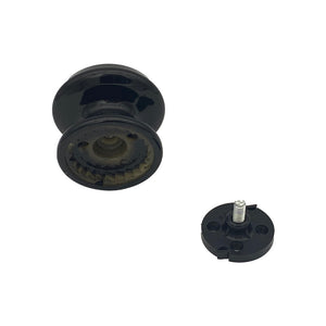 Pomolo fisso per porta SAGUATTI 876/80QB in alluminio nero lucido