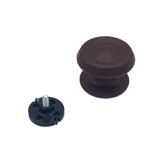 Pomolo fisso per porta SAGUATTI 876/80UAB in alluminio marrone opaco