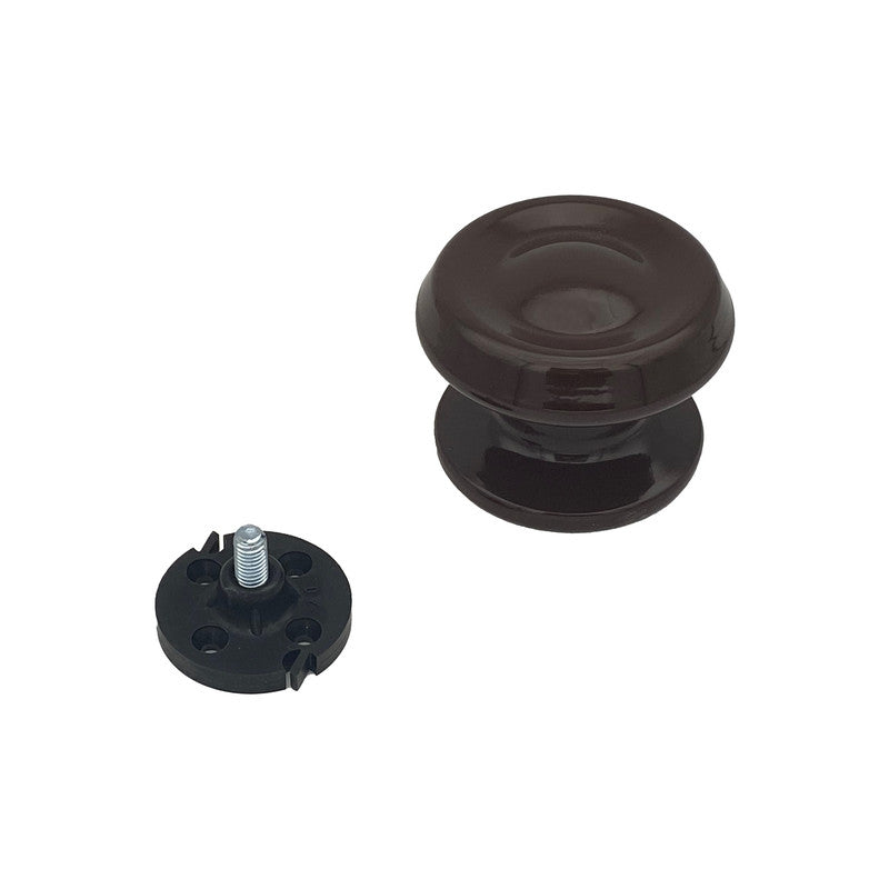 Pomolo fisso per porta SAGUATTI 876/80UB in alluminio marrone lucido