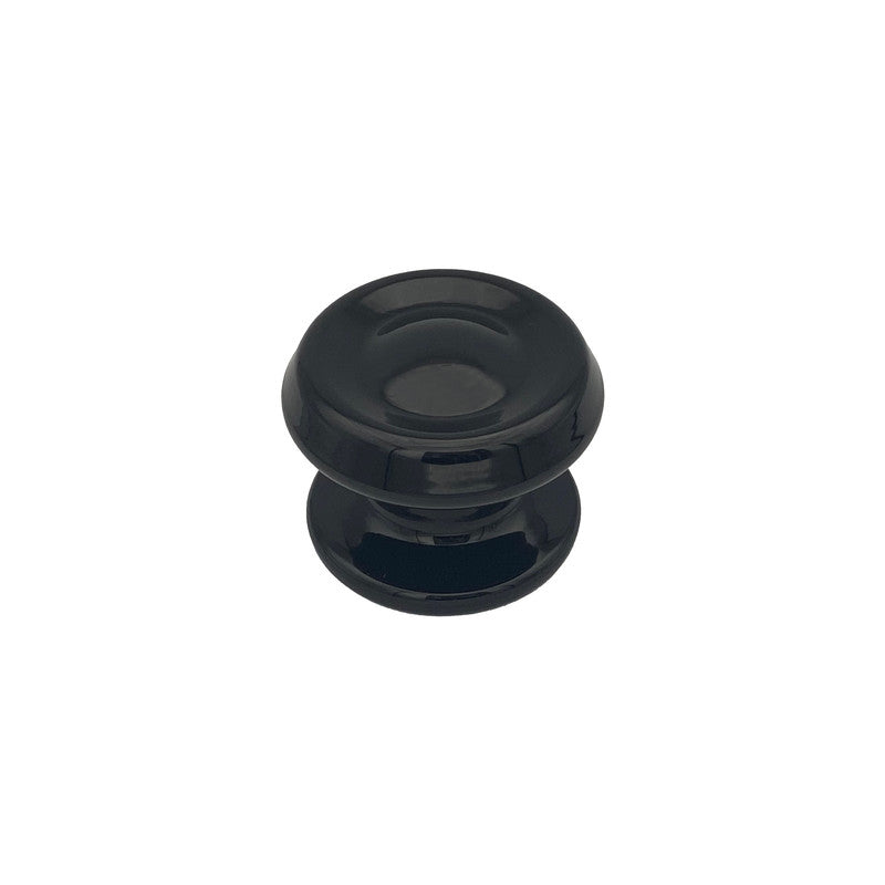 Pomolo fisso per porta SAGUATTI 876/80QB in alluminio nero lucido