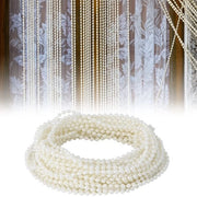 Cordone decorativo con perle - Rollo di 10 metri - Perle bianche - 4 mm