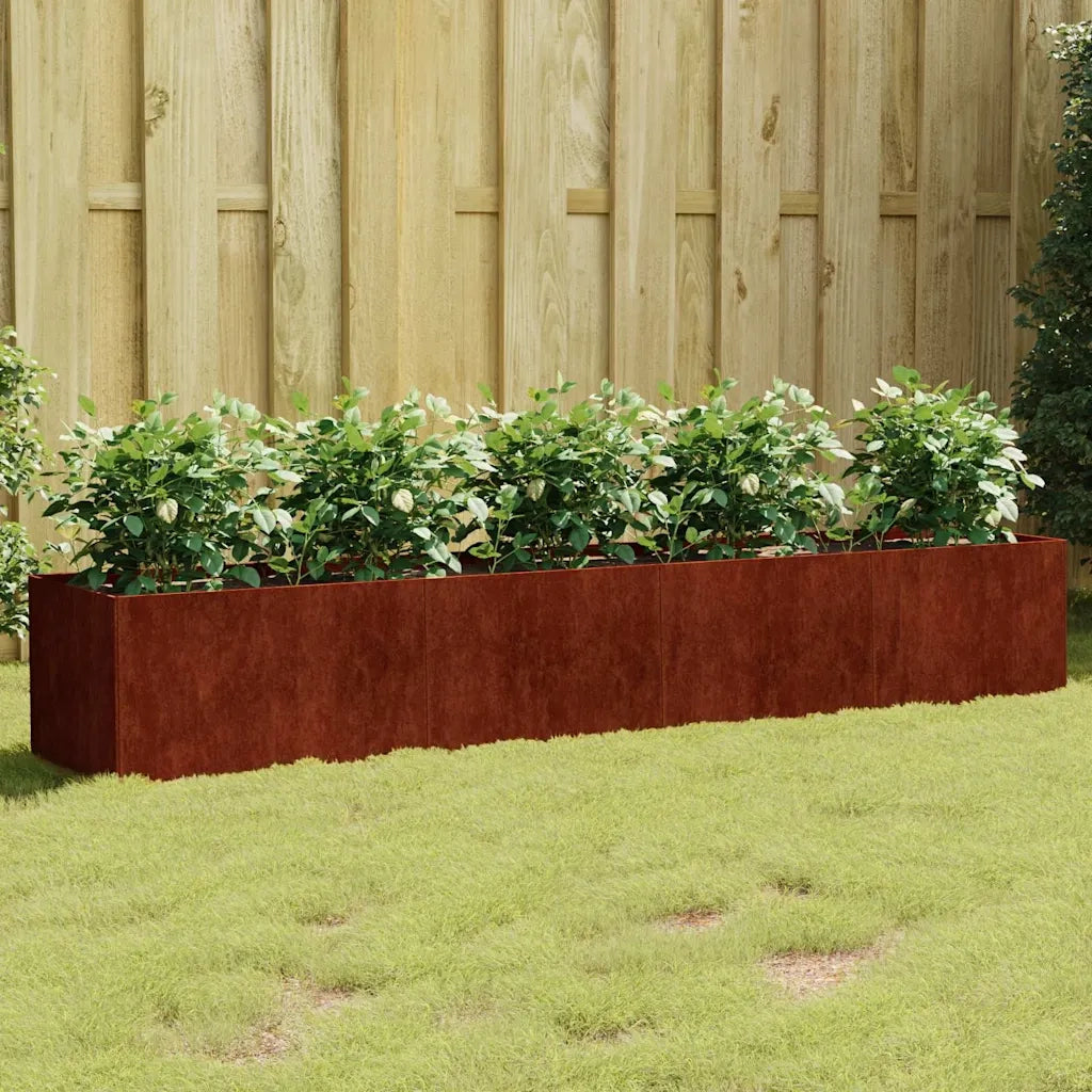 Fioriera Rialzata da Giardino 200x40x40 cm in Acciaio Corten 824521