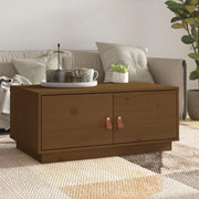 Tavolino da Salotto ambra 80x50x35 cm in Legno Massello di Pino 818253