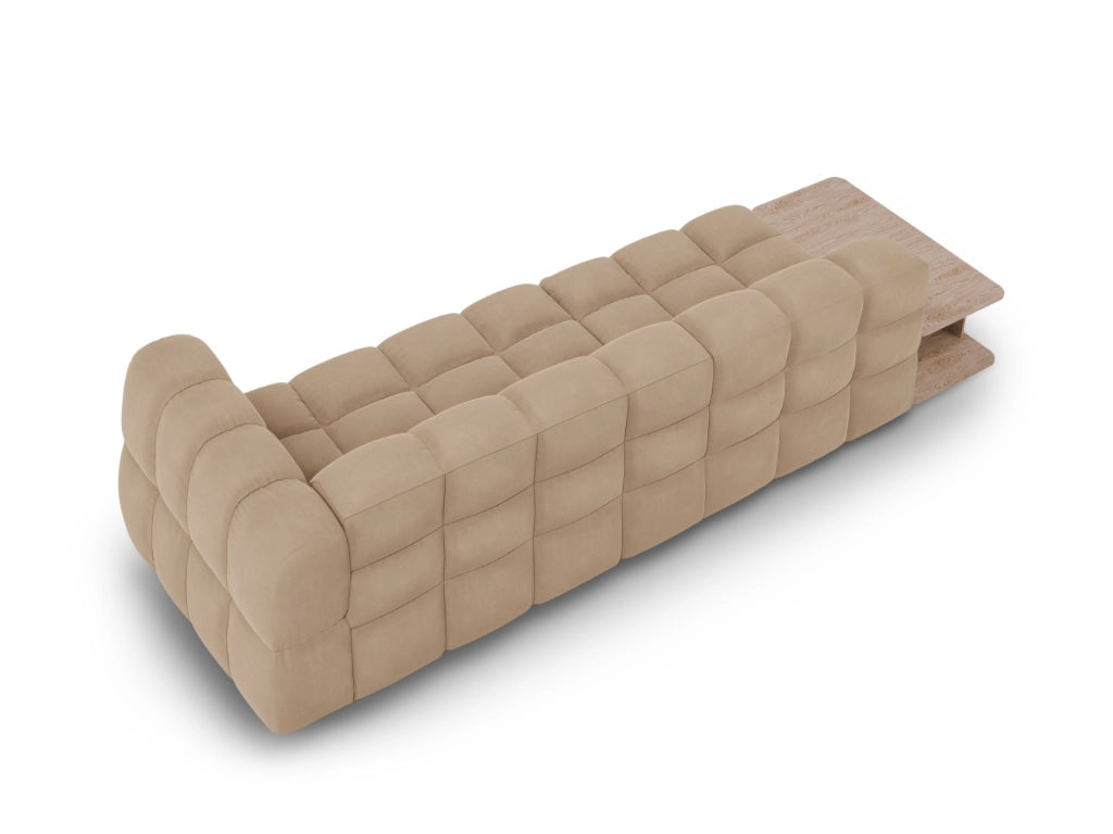 Cosmopolitan Design - Divano modulare sinistro "Sky" 4 posti in velluto sabbia 