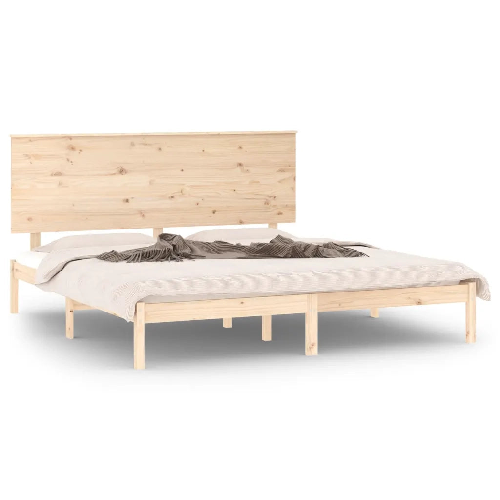 Giroletto senza Materasso-Struttura Letto 200x200 cm in Legno Massello di Pino 418903