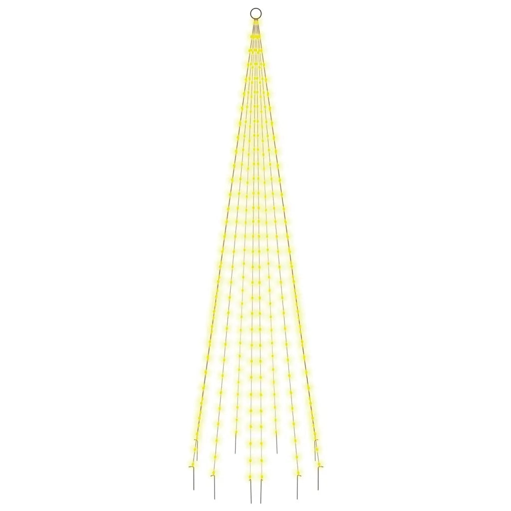 Albero di Natale Pennone Bianco Caldo 310 LED 300 cm 343522
