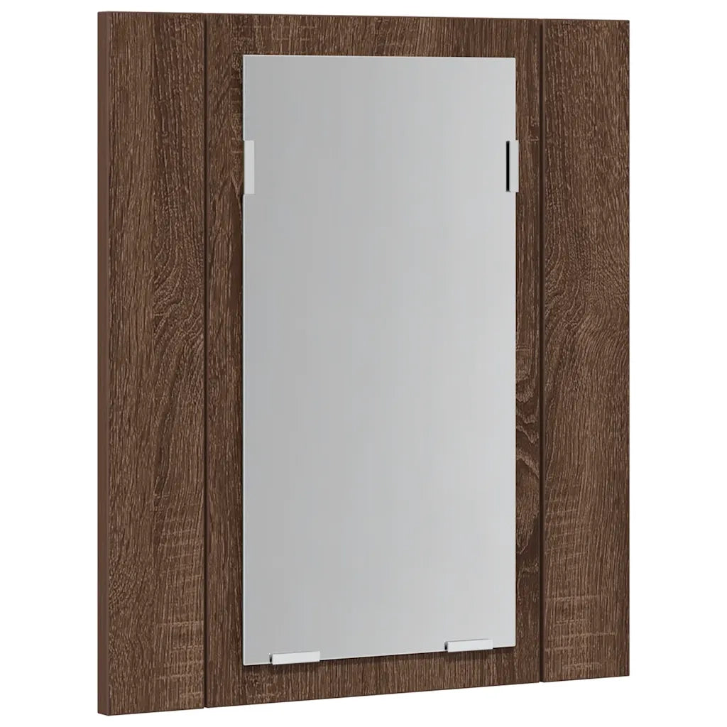 Mobile Bagno Specchio LED Rovere Marrone 40x12x45cm Multistrato 822835