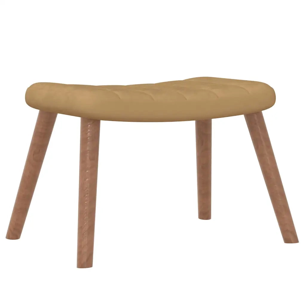 Divano Sedia-Poltrona Relax con Poggiapiedi Marrone in Velluto 251636