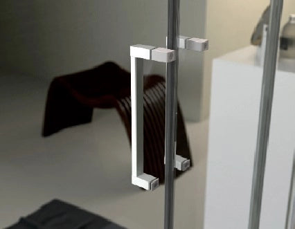 Box doccia scorrevole 4 ante con lato fisso pvc, cristallo 6mm Forglas 90x130 cm