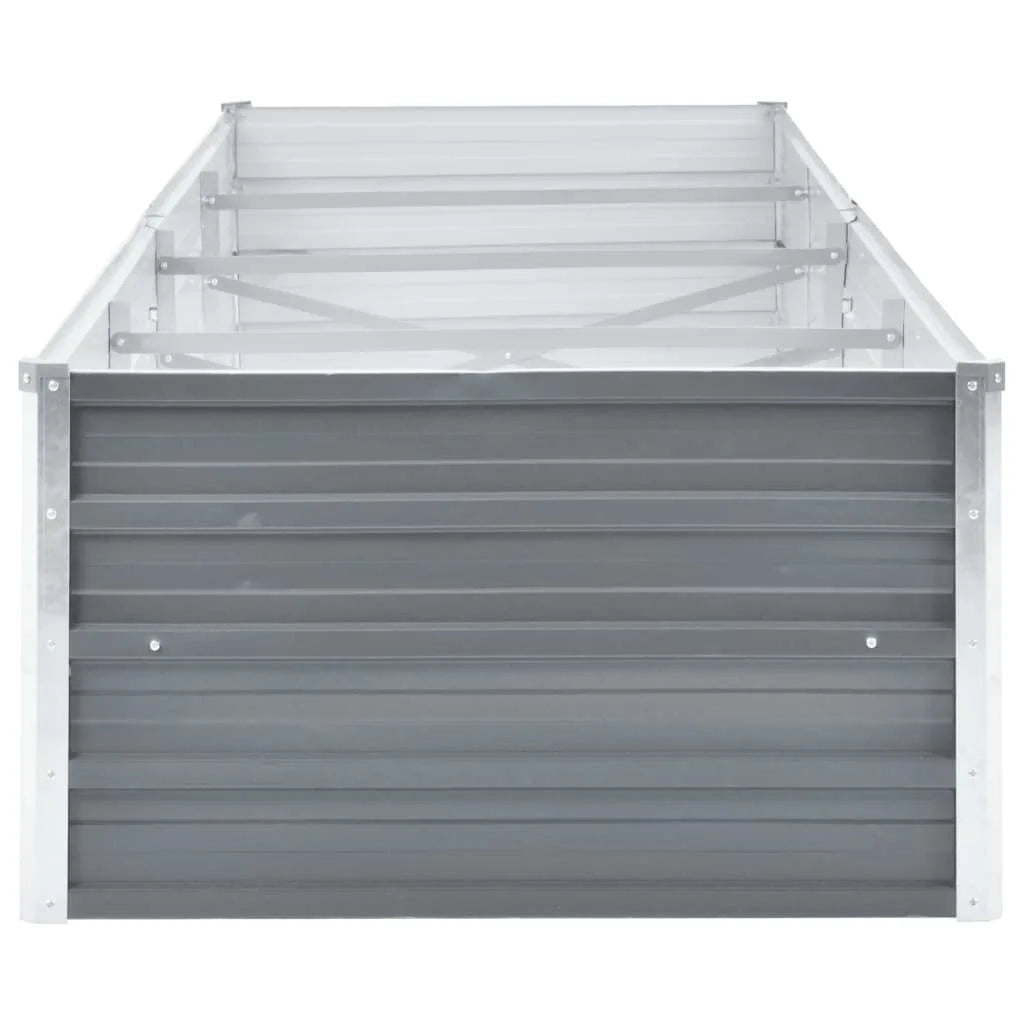Letto Rialzato Giardino in Acciaio Zincato 320x80x45 cm Grigio 44846