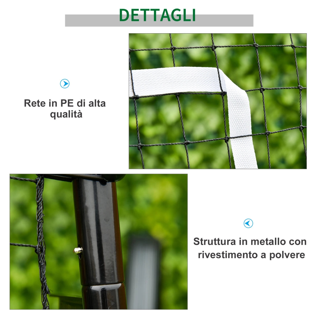 Rete da Calcio Rebounder Pieghevole con Bersaglio, Altezza e Angolazione Regolabili, Metallo e PE, 123x73x178.5cm, Nero