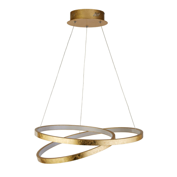 Lampadario Moderno Galleggiante Acciaio Oro Policarbonato Bianco Led 42,4W 3000K