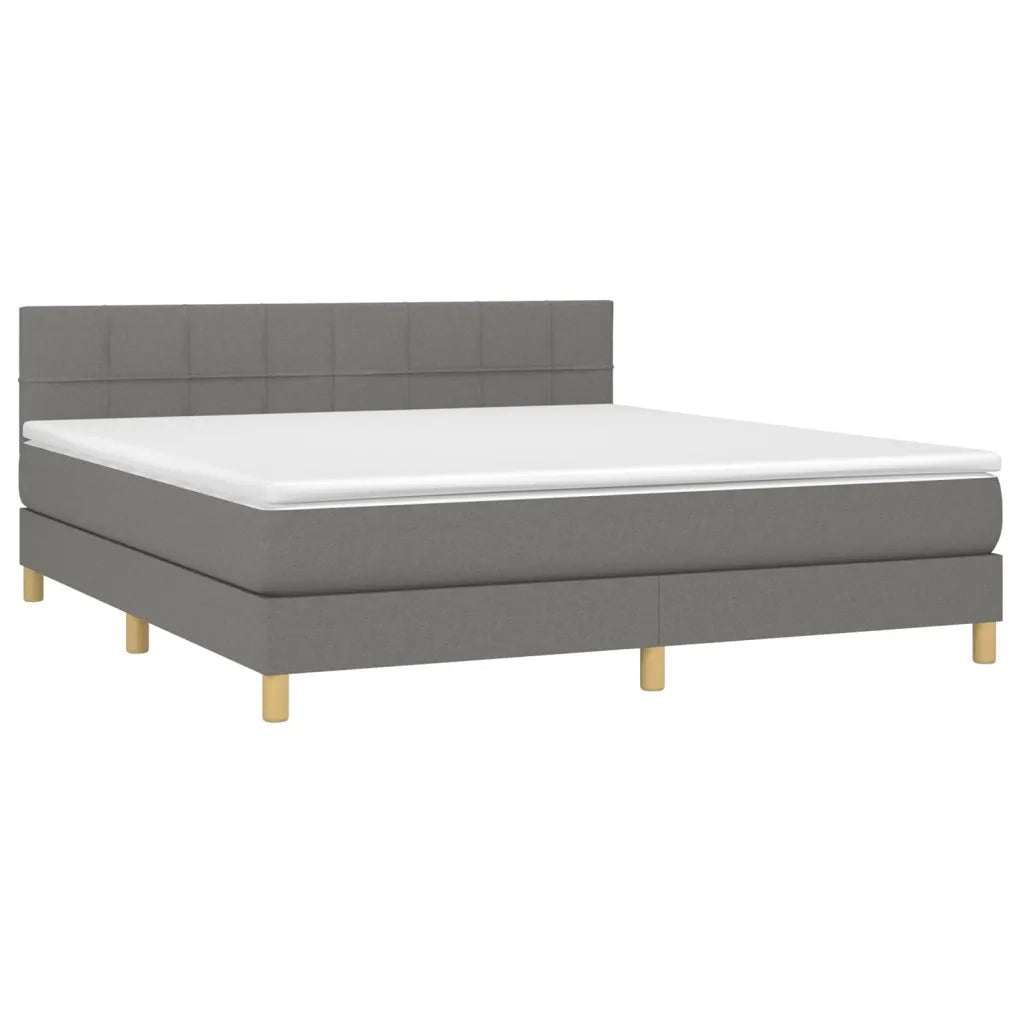 Giroletto a Molle con Materasso Grigio Scuro 180x200 cm Tessutocod mxl 123493