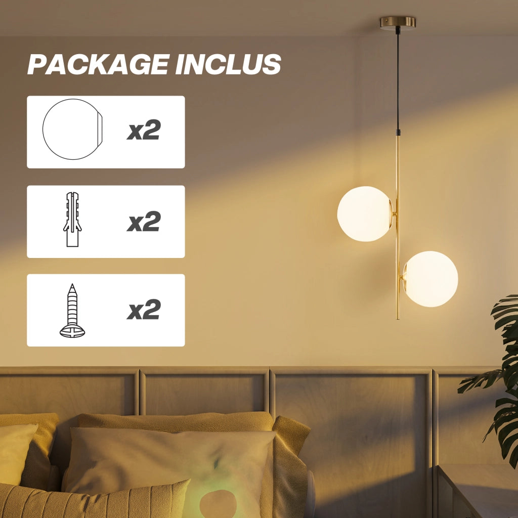 Lampadario sospensione moderno ¨C Xylo ¨C doppia testa regolabile dorato