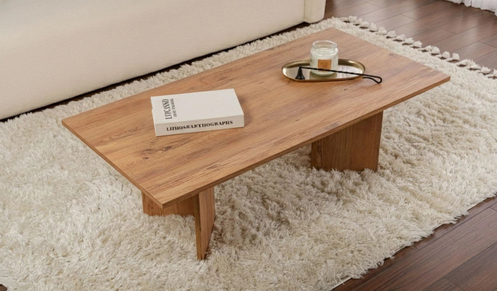 Turate, Tavolino da Salotto Forma Rettangolare, 119x60x40h cm Marrone Quercia