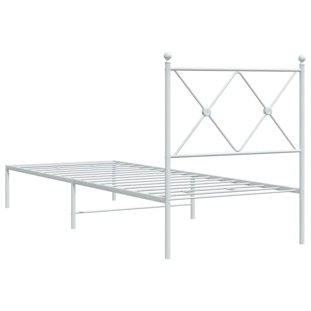 Giroletto senza Materaso con Testiera Metallo Bianco 75x190 cm
