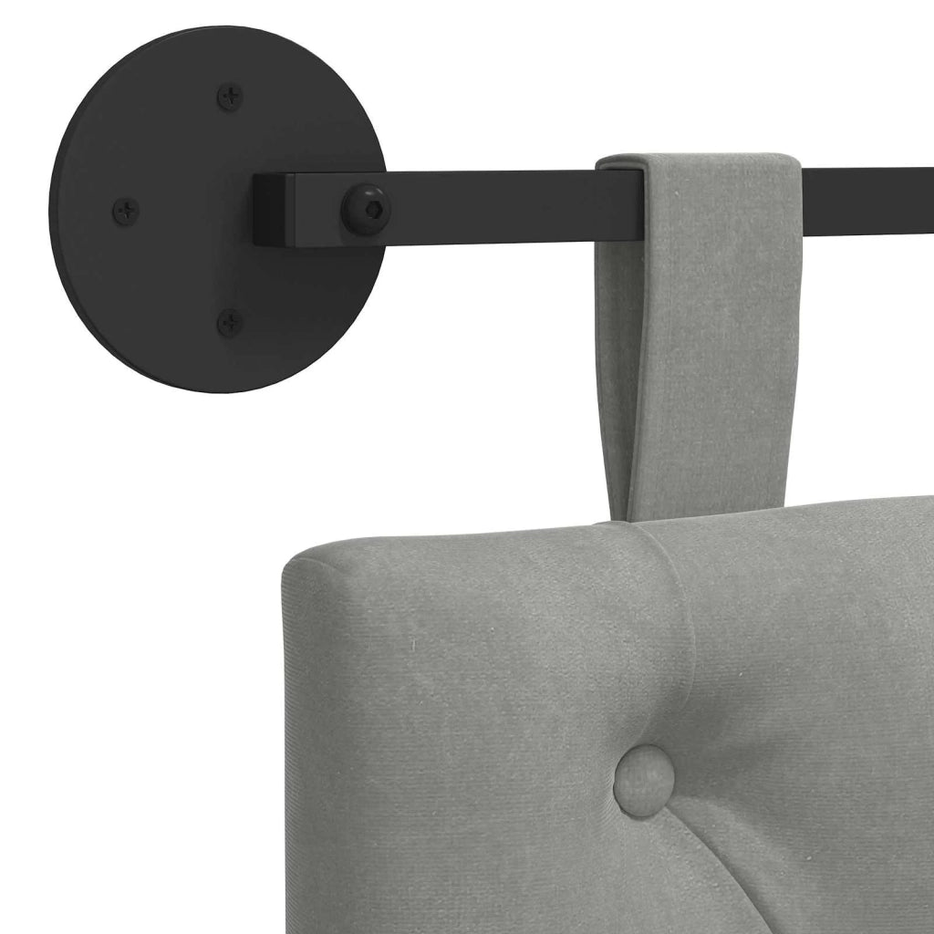 Testiera | Testata sospesa Con luce LED Grigio Chiaro Velluto