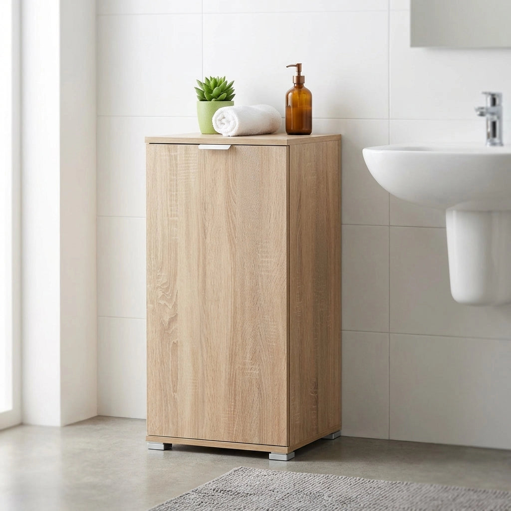 Armadietto da Bagno con un'anta  in Legno Composito cm 45x38x85 - LALO