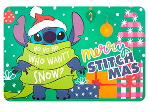 Tovaglietta stitch xmas verde in polipropilene decorata cm 45x30